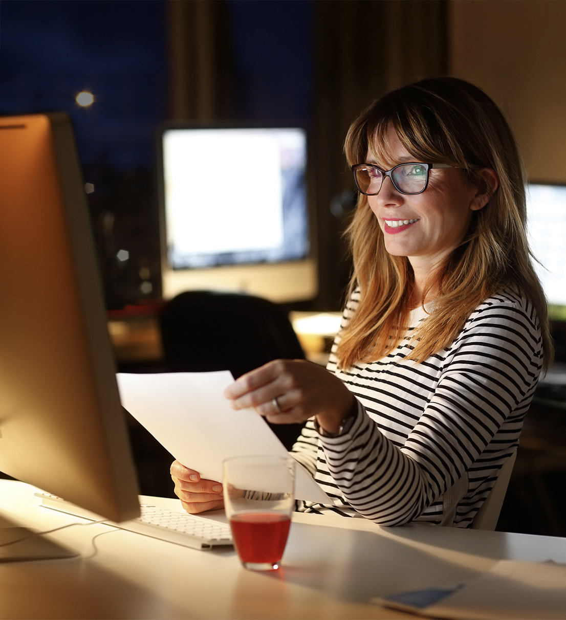 Woman listing degree opportunities at VIU